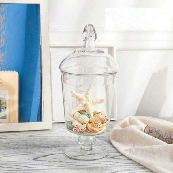 Small transparent Glass Candy jar living room Decoration Storage tank wedding shop layout Glass Cans sugar bowl