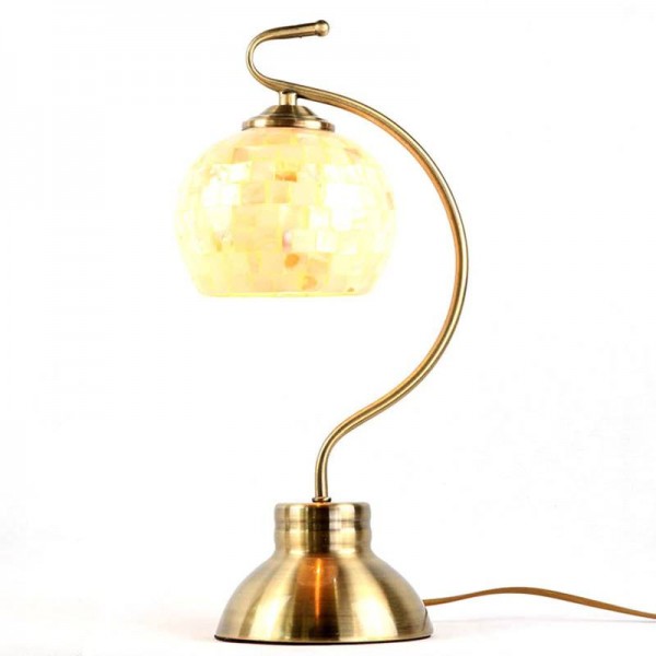 Bedside Lamp Brass Color Romantic, Country Style Bedside Table Lampshade