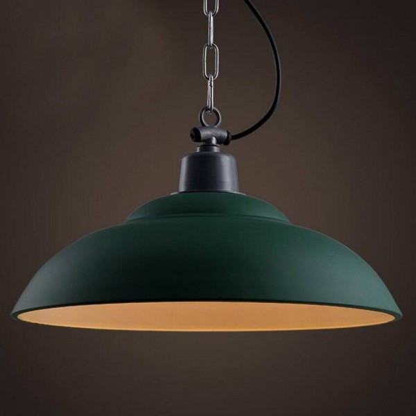 Vintage industrial hanging lamps Dia 38cm Green Red wrought iron lampshade chain pendant lights for cafe restaurant dining room