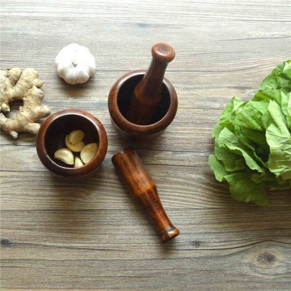 Wooden Garlic Pounder Mills for Salt/Pepper/Fruit/Vegetable Eco-Friendly Wood Kitchen Supplies Seasoning Grinding