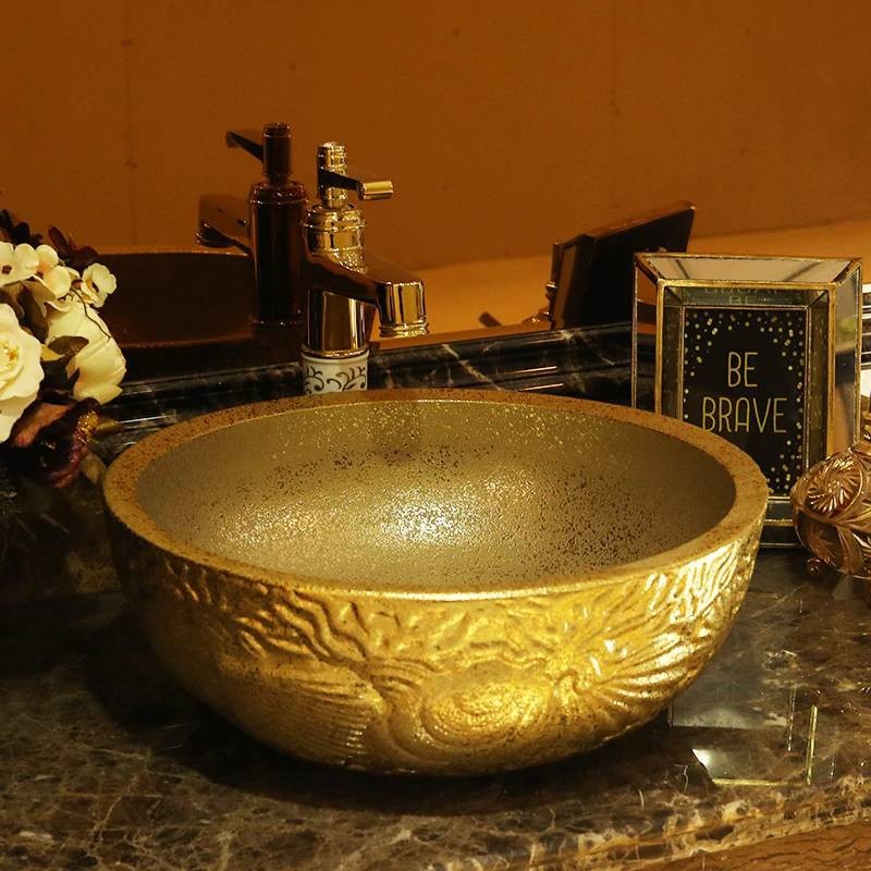 Luxury Handmade Lavabo Ceramic Washbasin Europe Luxurious Artistic ...