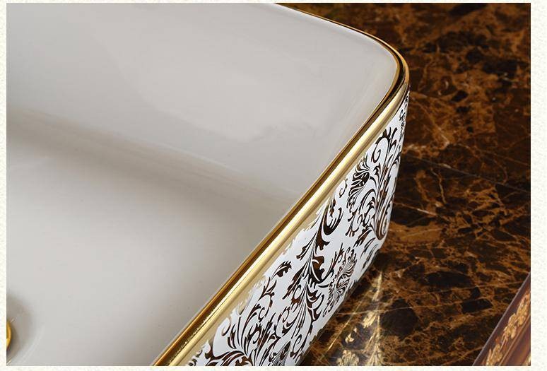 Luxury Europe style rectangular sink Art Counter Top ceramic lavabo ...