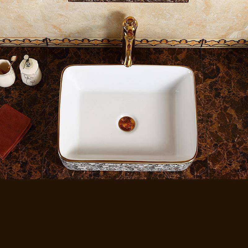 Luxury Europe style rectangular sink Art Counter Top ceramic lavabo ...