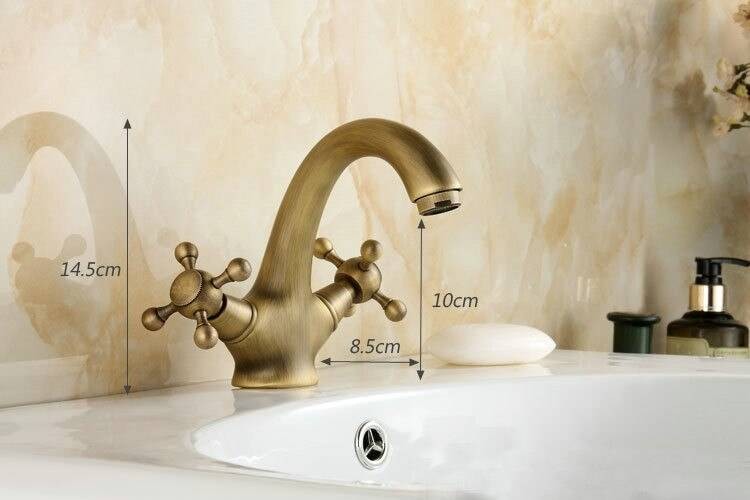 Luxury Double Handle Crystal Gold Bathroom Basin Tap Sink Faucet Water ...