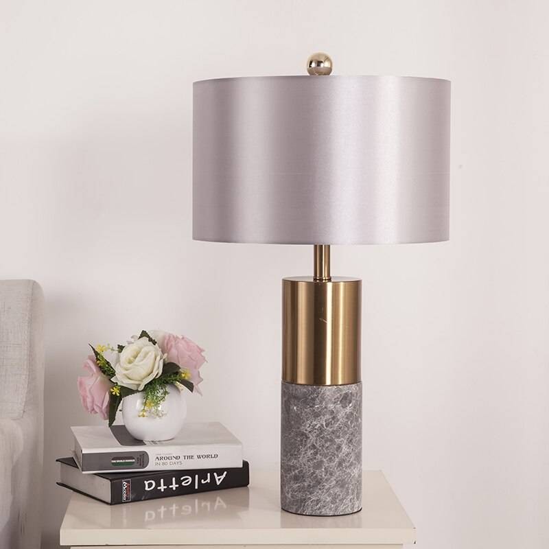Luxury Modern Table Lamp copper marble base white silver art Home ...
