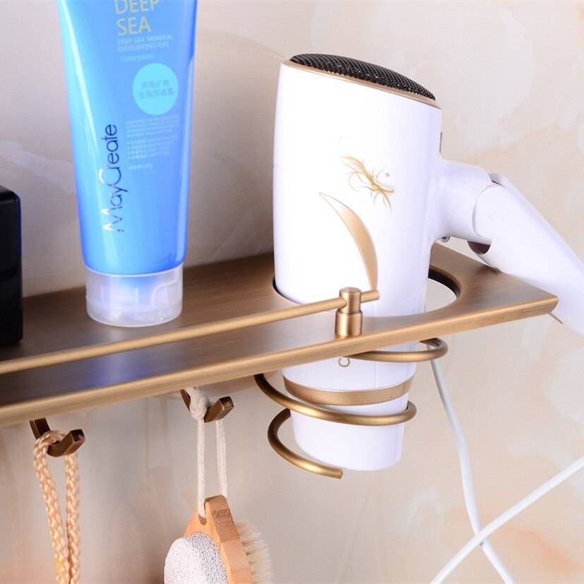Luxury Multi-function Bathroom Hair Dryer Holder Wall Mounted Rack ...
