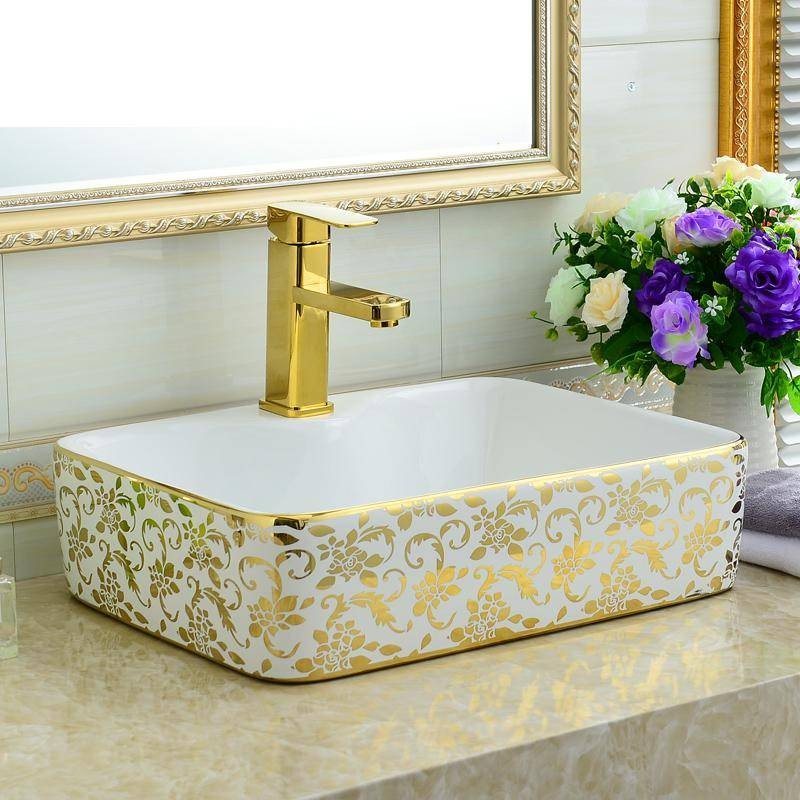 Luxury Rectangular Art Lavabo Bathroom Vessel Sinks counter top wash ...