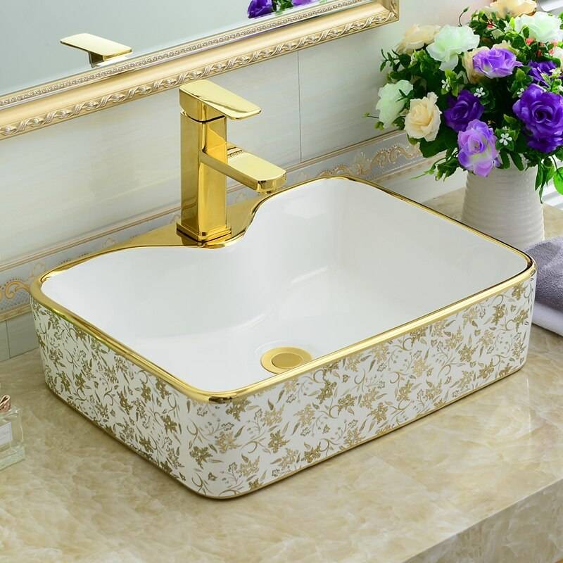 Luxury Rectangular Art Lavabo Bathroom Vessel Sinks counter top wash ...