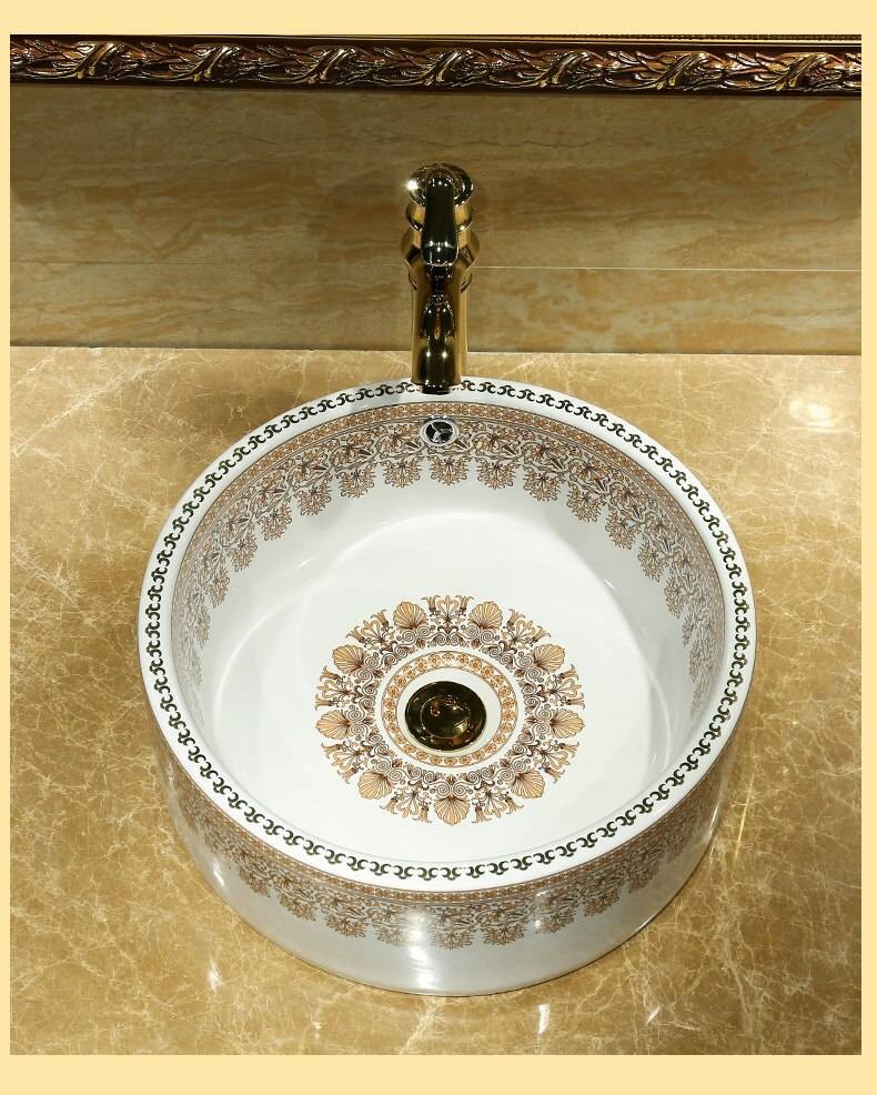 Luxury Rectangular Ceramic Painting Art Lavabo Bathroom Vessel Sinks ...