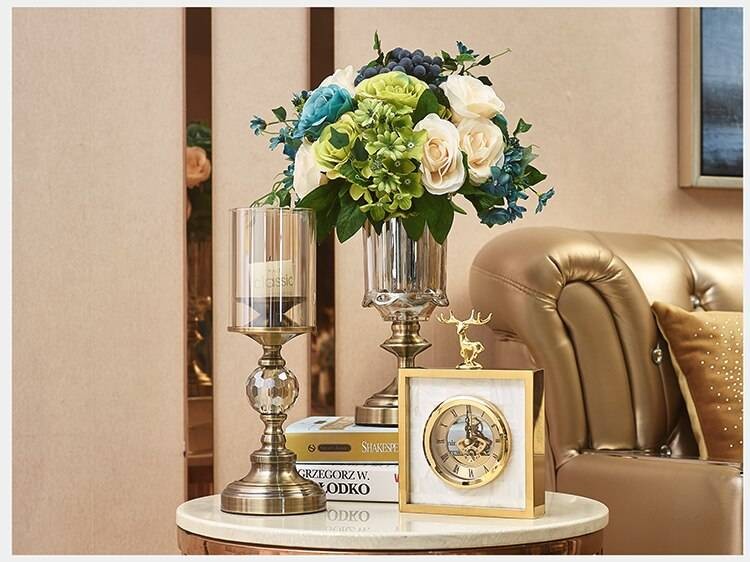 Luxury Simple Modern High-end Clock European Living Room Metal Creative ...