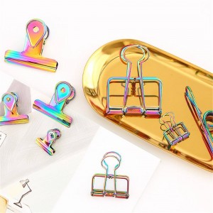 10 pcs Chic Nordic Office Paper Storage Clip3 Sizes Ins Wrought Colorful Iron Document Handbook Storage Clip Home Sealing Clip