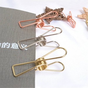 10 pcs Nordic Office Paper Storage Clip 3 Sizes Fish Tail Ins Wrought Rose Gold Iron Document Handbook Storage Clip Sealing Clip