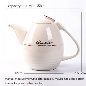 1100ml European Style Coffee Pot Heat Resistant Ceramic Porcelain Filter Teapot Drinkware / Afternoon Tea Milk Tea Pots Kettle