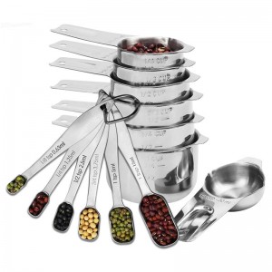 13 Pieces Stainless Steel Measuring Cups And Spoons Set For Kitchen Baking Sugar Coffee Measuring Tools