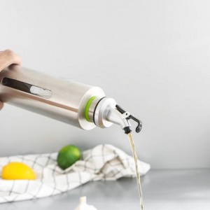 150/250ML Kitchen Oil Dispenser Bottle Glass Storage Bottle for Vinegar Cruet Stainless Steel Leak-proof Kitchen Seasoning Bottl