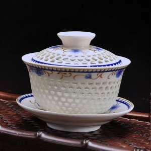 175ml Ceramic Porcelain Hollow Gaiwan Teaware Vintage Cha Bowls Home Kung Fu Tea Set Teapot Tea Pot Drinkware Gifts