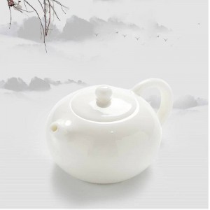 200ML Brief Pure White Porcelain Teapot Drinware Handmade Ceramic Black Tea Kettle Office Kung Fu Tea Set Tieguanyin Pot Gifts