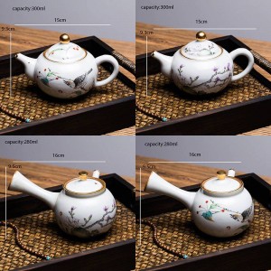 280/300ML Hand Painted Vintage Pattern Ceramic Pottery Kung Fu Tea Pot Coffee Kettle Drinkware Pu'er Tea Mug