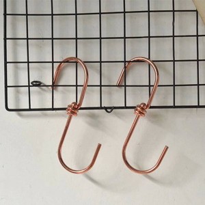 2 PCS Rose Gold S Type Hooks Rotatable Nordic Exquisite Sundries Curtain Key Storage Hook for Home Kitchen Organizer Decor