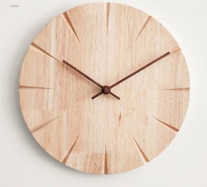 30cm Creative solid wood wall clock living room personality simple modern clock DIY ultra quiet bedroom small wall clock