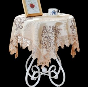 European Square Tablecloths Luxury Jacquard Home Elegant Toalha De Mesa Bordada Table Cloth Cover Lace Edge manteles para mesa