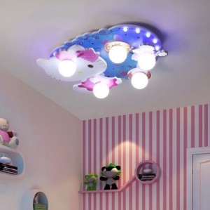 Cartoon Ceiling Energy-saving Lamp Led Children's Room Bedroom Boys And Girls Kitty Hello Kitty Bluetooth Remote Control 220V