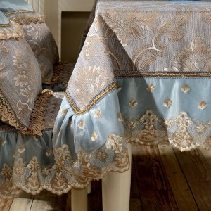 Amazing Design Jacquard Tablecloth Blue /Yellow Lace Luxury Festival Wedding Modern Room Decor Table Cloth / Custom Table Cover