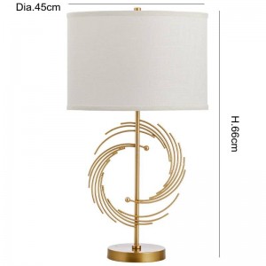 American fashion simple table lamp metal lamp body cloth lampshade table light designer study bedroom reading E27 lamp holder