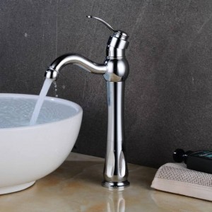 Basin Faucet Hot Cold Mixer Tap Crane Bathroom Sink Faucet Single Handle Hole Nickel Faucet Basin Taps Deck Vintage Wash LAD-413