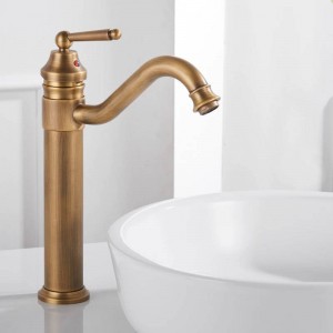 Basin Faucets Gold Plated Deck Mounted Bathroom Faucets Brass Bathroom Taps Mixer Crane Torneira Single Handle Faucet 6633