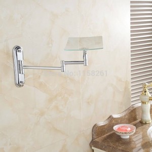 Bath Mirrors 3 Magnifying Mirrors Wall Wounted Cosmetic Makeup Mirror Brass Chrome Square Beauty Folding Bathroom Mirror 1303