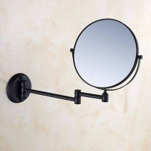 Bath Mirrors 8' Round Wall Makeup Mirror 3X1 Magnifying Mirrors Black Brass Double Side Beauty 360 Rotate Bathroom Mirror 1548