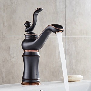 Bathroom Faucets Oil-rubbed Bronze Color Faucet Brass Bath Basin Mixer Tap with Hot and Cold Water Mixer Tap Sink Crane 58810