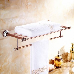 Bathroom Shelves Crystal Copper Chrome Finish Wall Shelf Gold Brass Towel Holder Towel Tack Bathroom Accessories Towel Bars 6303