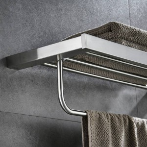 Bathroom Shelves Metal Stainless Steel Wall Bath Shelf Holder For Towel Hanger Towel Rail Bathroom Hardware Towel Bars 610012