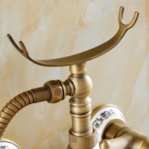 Bathtub Faucets Antique Bathroom Tub Mixer Faucet New Ceramic Style Handheld Bathtub Faucet Wall Mounted Shower Faucets HA-001