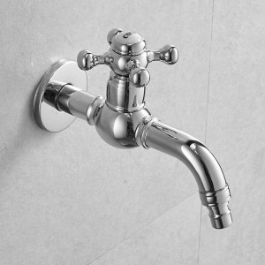 Bibcock Faucet Long Garden Crane Black Brass Bathroom Mop Sink Faucets Wall Mount Washing Machine Water Taps Garden LAD-811621