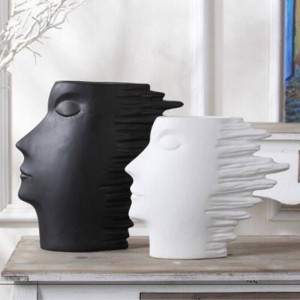 Black and white series of head Abstract character Scandinavian minimalist home decoration wine cabinet decorative Decoration