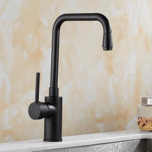 Black Paint Hot Cold Mixer Tap Kitchen Faucet 360 Swivel Kitchen Sink Swivel Tap Brass Basin Faucet Mixer Crane 8071A