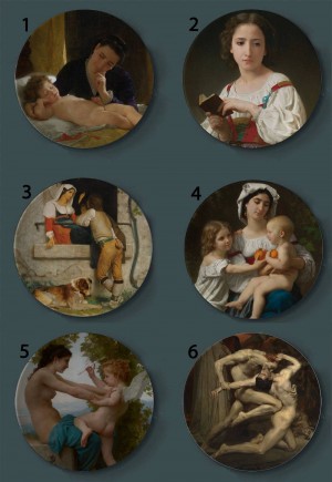 Bouguereau Painting Decorative Plates Ceramic Home Artistic Dish Hotel Background Display Mother and Child Oil Painting Plate