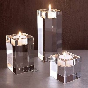 Candlestick Crystal glass mousse square solid crystal home decoration gift Wedding decoration romantic