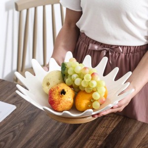 Ceramic Fruit Dish Domestic Fruit Basket Snack Dry Storage Bowls Creative Living Room Coffee Table Fruit Plate Fruits Bowls