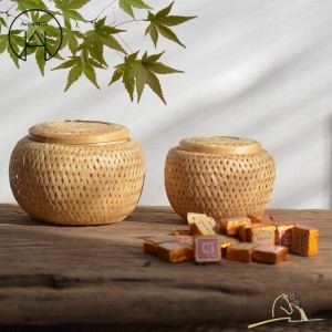  Crafts Handmade bamboo tea cans food storage basket personality Tea canister fruit basket dried fruit box tea accessories