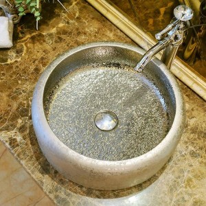  Vintage Style Ceramic Art Basin Sink Counter Top Bathroom Sink ceramic hand wash basin bathroom sinks silver