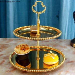 Creative European style Double layer Fruit tray living room kitchen Cake stand sugar Dried fruit plate Afternoon tea Snack tray
