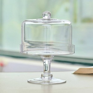 Creative transparent glass with lid dessert table cake rack dust fruit cover snack tray tableware decoration