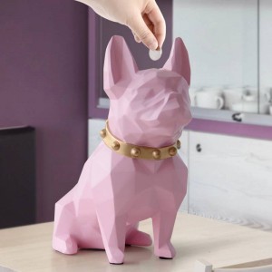 cute coin bank box resin Dog figurine home decorations coin storage box holder toy child gift organizer money box dog for kids