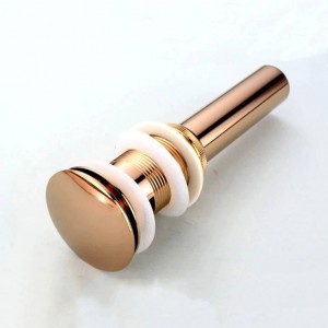 Drains Rose Gold Solid Brass Bathroom Lavatory Faucet Vessel Vanity Sink Pop Up Drain Stopper With Overflow Accessories HJ-0618E