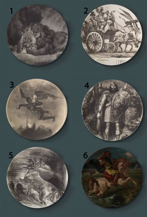 Eugene Delacroix Painting Decorative Plates Ceramic Home Artistic Dish Hotel Background Display Stormy Boat Painting Plate