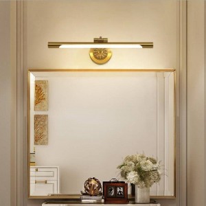 European Copper Mirror Lamp for Bathroom LED Cabinet Lamps Fashion Makeup Hanglamp Home Deco Toilet Wall Sconce Light Fixtures
